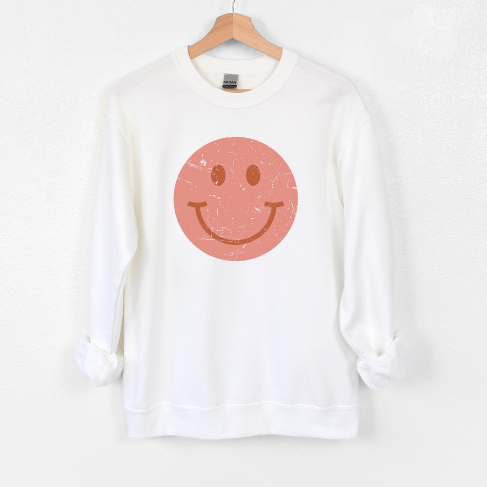 Smiley distressed vintage crewneck sweatshirt